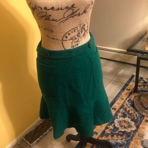 Anthropologie Maeve felted wool trumpet skirt